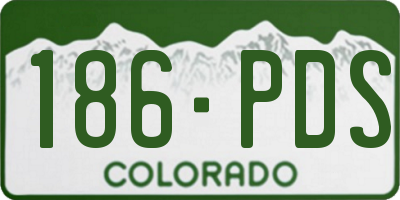 CO license plate 186PDS