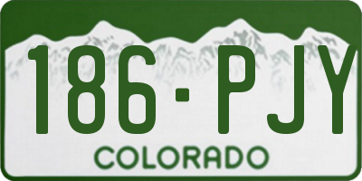 CO license plate 186PJY