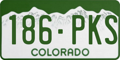 CO license plate 186PKS