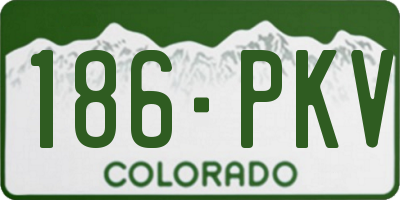 CO license plate 186PKV