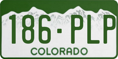 CO license plate 186PLP