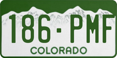 CO license plate 186PMF