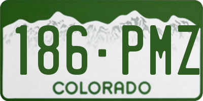 CO license plate 186PMZ