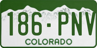 CO license plate 186PNV
