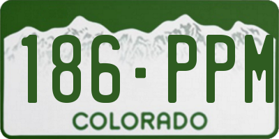 CO license plate 186PPM