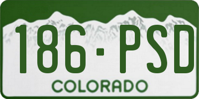 CO license plate 186PSD