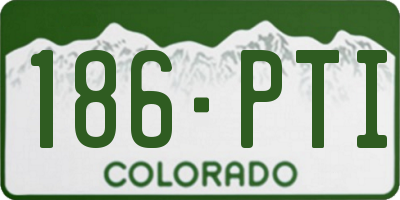 CO license plate 186PTI