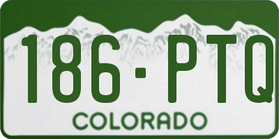 CO license plate 186PTQ