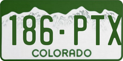 CO license plate 186PTX