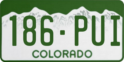 CO license plate 186PUI