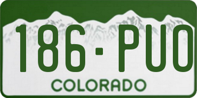 CO license plate 186PUO