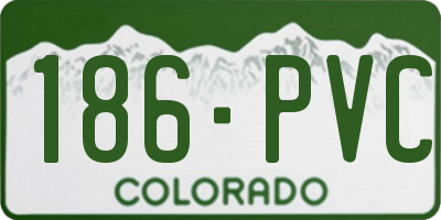 CO license plate 186PVC