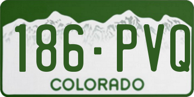 CO license plate 186PVQ