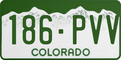 CO license plate 186PVV