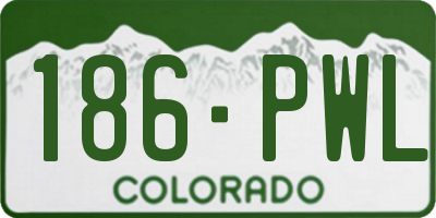 CO license plate 186PWL