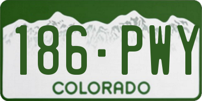 CO license plate 186PWY