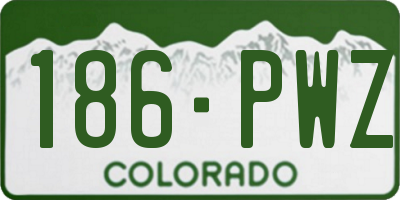 CO license plate 186PWZ