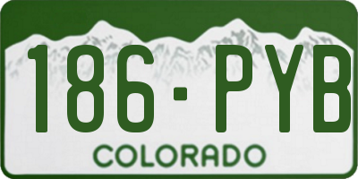CO license plate 186PYB
