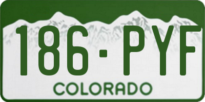 CO license plate 186PYF