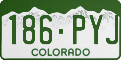 CO license plate 186PYJ
