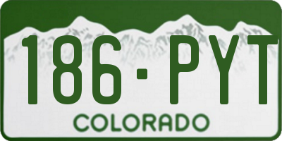 CO license plate 186PYT