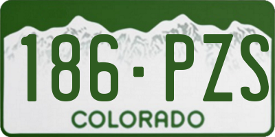CO license plate 186PZS