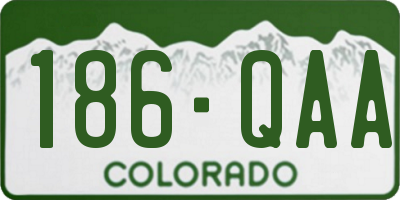 CO license plate 186QAA
