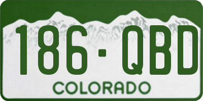 CO license plate 186QBD