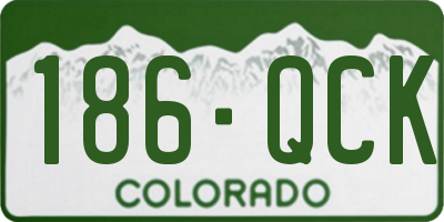 CO license plate 186QCK