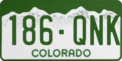 CO license plate 186QNK