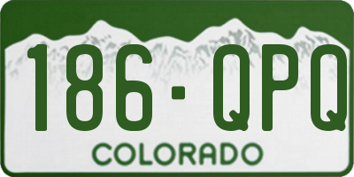 CO license plate 186QPQ