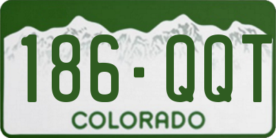 CO license plate 186QQT