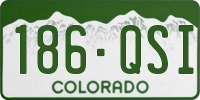 CO license plate 186QSI