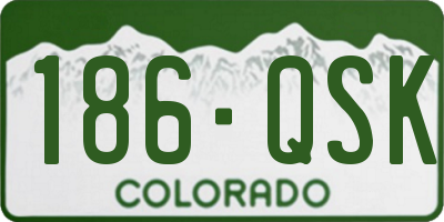 CO license plate 186QSK