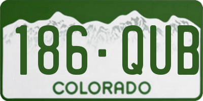 CO license plate 186QUB