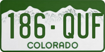 CO license plate 186QUF