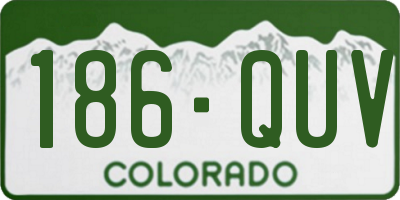 CO license plate 186QUV
