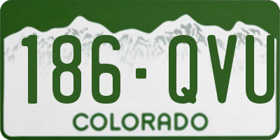 CO license plate 186QVU