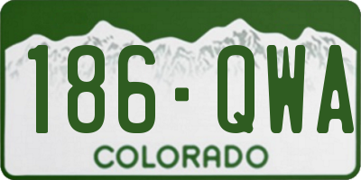 CO license plate 186QWA