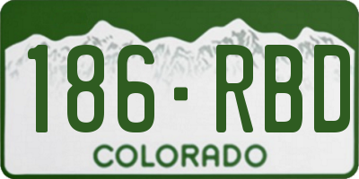 CO license plate 186RBD