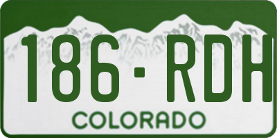 CO license plate 186RDH
