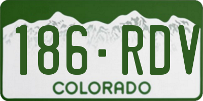 CO license plate 186RDV