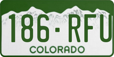 CO license plate 186RFU