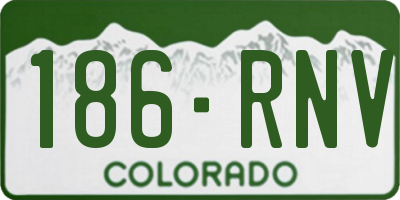 CO license plate 186RNV