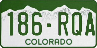 CO license plate 186RQA