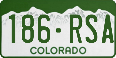 CO license plate 186RSA