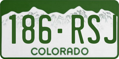 CO license plate 186RSJ