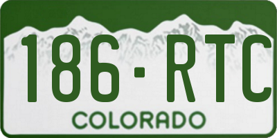 CO license plate 186RTC