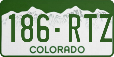 CO license plate 186RTZ