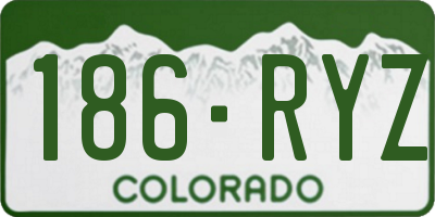 CO license plate 186RYZ
